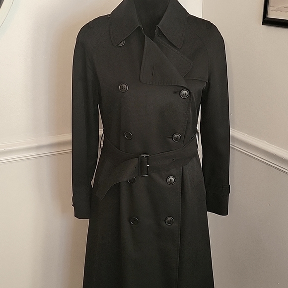 BURBERRYS VINTAGE  Black Trench Coat Womens - Picture 3 of 12